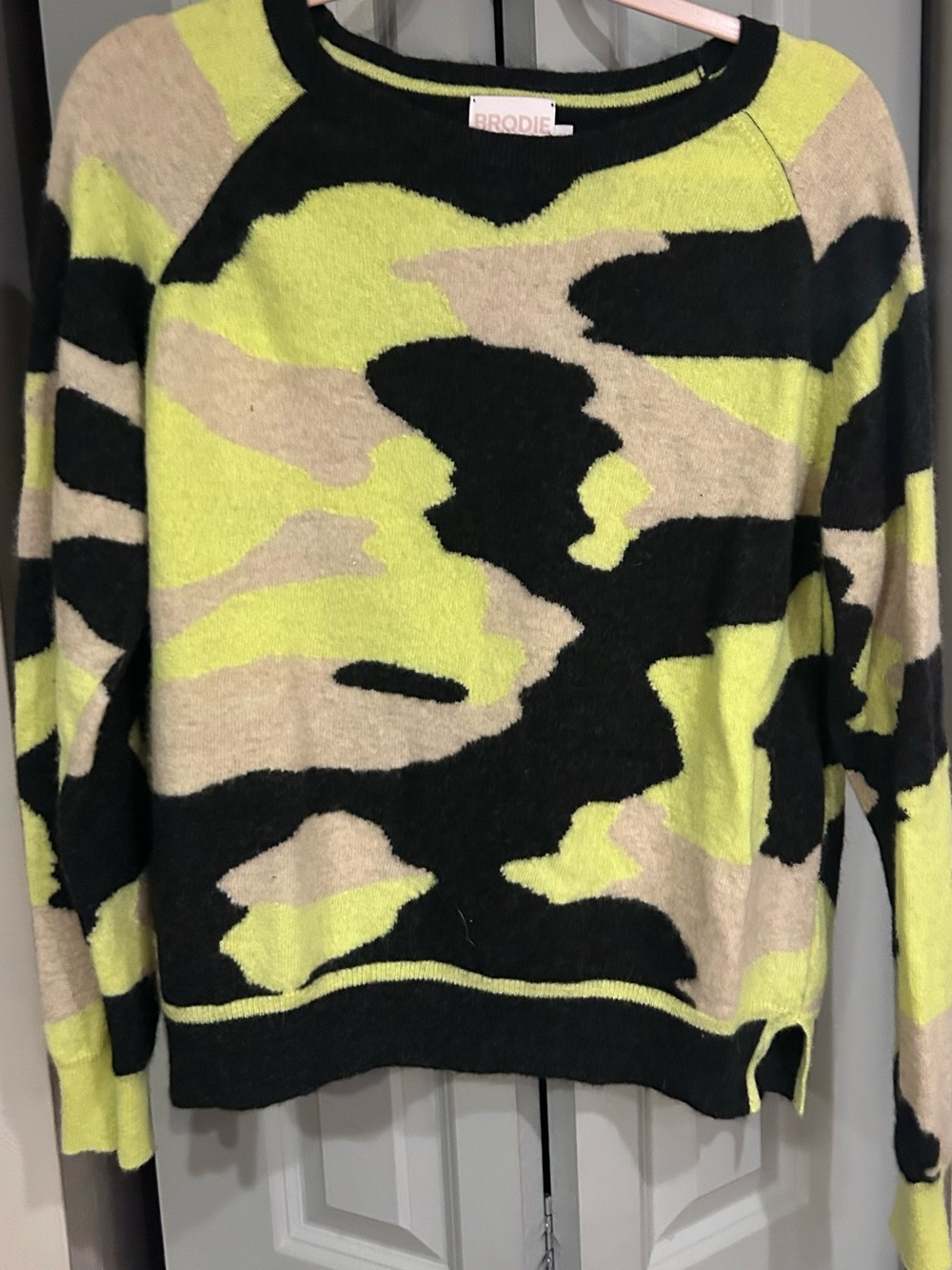 Neon Camouflage Cashmere Crew Sweater